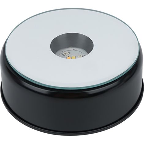 Support Lampe LED - Base Cristal Gravure Interne 3D - Rotation 90° - Lumière Blanche et Colorée - Silencieux - 1 Pièce