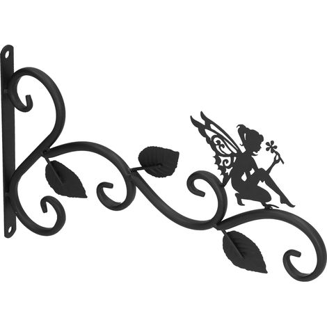 Support mural en fer forgé pour plantes suspendues, idéal pour pots de fleurs et jardinières, décoration pour balcon et salon. (1/5)