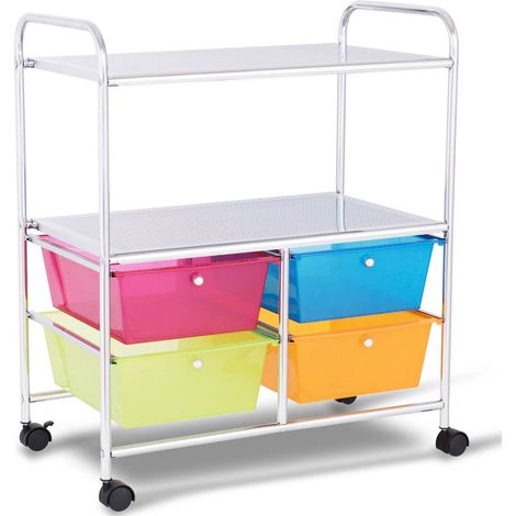 Carro con ruedas 4 cajones bano contenedor con ruedas carro de cocina con ruedas 585 x 37 x 75 cm colorido