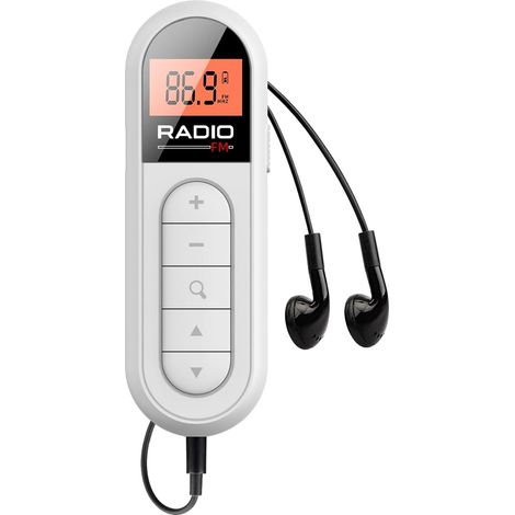 Radio FM tascabile - radio portatile ricaricabile con eccellente ricezione della sintonizzazione digitale - schermo LCD - clip da cintura - jack per cuffie stereo - palestra - escursionismo (1/5)