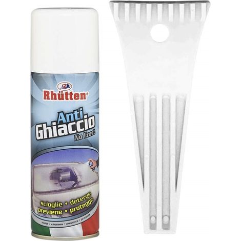 TRADE SHOP - Set Raschietto + Antighiaccio Raschia Spray Ghiaccio Neve 200ml Parabrezza Auto -