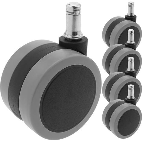 Roulettes pivotantes roue en nylon et PVC avec frein à pression 60 mm M10 5 pack (1/3)