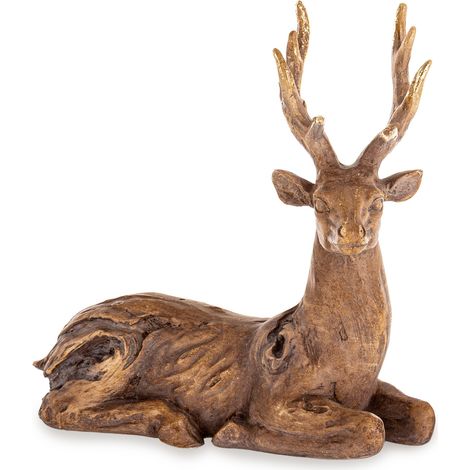 Figurine de cerf en plastique marron 22x22x9cm (1/3)