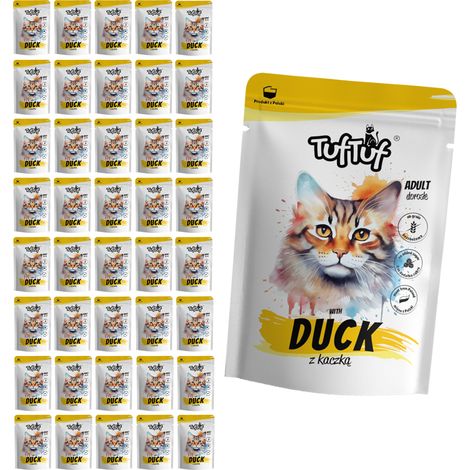 Pâtée pour chat TufTuf Canard Sachet 40x100g Viande (1/2)