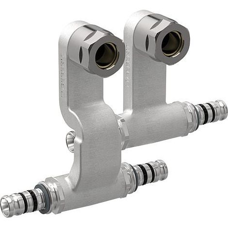 Geberit Mepla Set Tés de raccordement pour départ et retour, avec raccord à vis pour eurocône, DN 12, 611.361.22.7