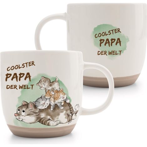 Tasse chat 400 ml 9,5 x 9,5 cm Vert En porcelaine Accessoire mignon pour la cuisine, le bureau et la maison Idée cadeau (1/5)