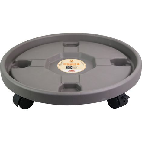 Plataforma móvil gruesa con ruedas, marco redondo, soporte de bandeja móvil, rueda universal gris de 360° (1/2)