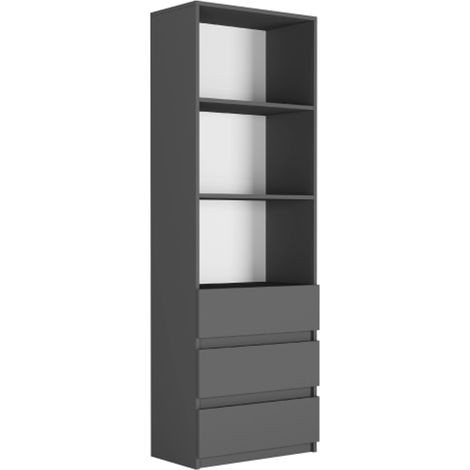 Büro-Bücherregal, Anthrazit - 180 x 60 x 33 cm - Modern B-3 (1/5)