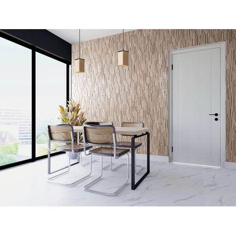 Panneau Mural Bois Chêne Massif ACE 3D Relief Structuré - 72x10cm - 14 Panneaux - 1m² - Revêtement Décoratif Mur et Plafond