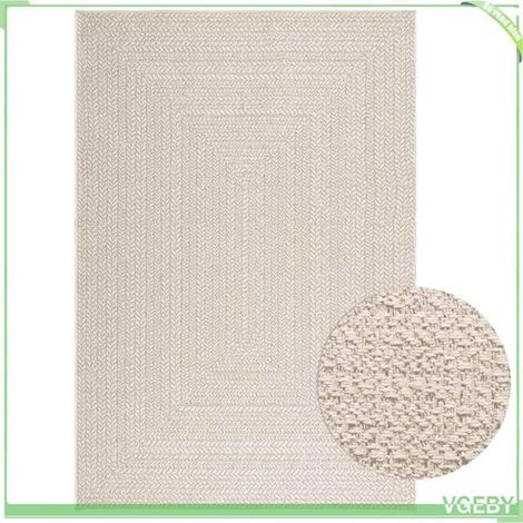 4010365 Tapis ZIZUR crème 140x200 cm aspect de jute intérieur extérieur (1/5)