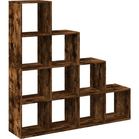 Maison Exclusive - Libreria 4 Ripiani Rovere Fumo 131,5x29x131,5 cm in Truciolato