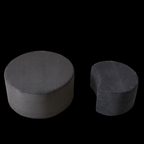 Kaffeetisch-Set, 2-teilig , gepolsterte runde Kaffeetische, Set mit 2 Stück für das Wohnzimmer, moderner runder Kaffeetisch aus Schaumstoff, Beistelltisch, Ottoman, keine Montage erforderlich (1/5)