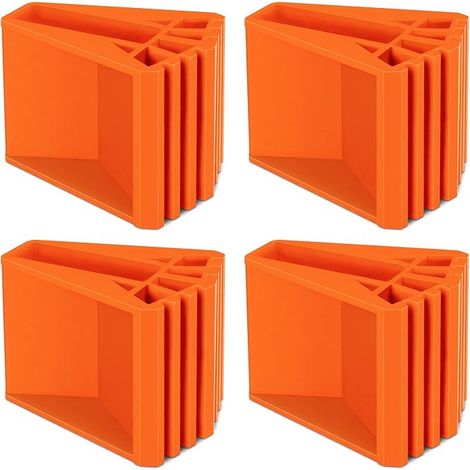 Lot de 4 pieds d'échelle, pieds en caoutchouc, antidérapants, pièces de rechange pour échelle, télescopiques, à chevrons, orange (1/5)