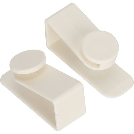 Beyamis Lot de 2 crochets épais pour porte, avec support perforé pour étagère ou lit, outil de suspension d'objets (blanc). (1/5)