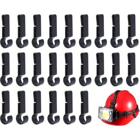 Clip de Phare de Casque, Crochets de Phare pour Casque, Clips pour Casque pour Lampe Frontale, Casques Clips de Phares pour Monter la Lampe Frontale Sur le Casque, pour Divers Phares, 24 Pack (1/5)