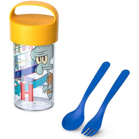 Snack-/Trinkbehälter 500 ml mit Besteck Buddy Snack SpongeBob, KOZIOL (1/3)