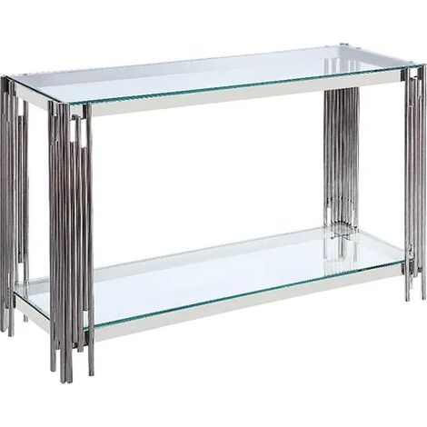 Console FLUTE Chrome verre Transparent 120x40x78 cm (1/2)