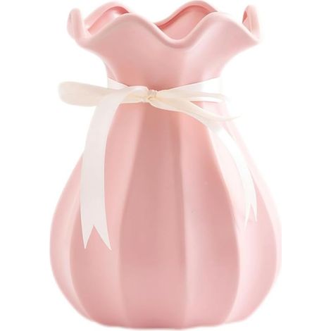 Vase Conique en Céramique Rose, Ornements Compositions Florales Nordiques, Moderne Vase Decoratif, Convient pour la Décoration du Salon, Décoratif en Herbe de la Pampa. (1/5)