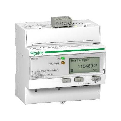 Contatore energia iEM3155 - 3P+N - inserzione diretta 63A - Modbus 1DI+1DO -MID - A9MEM3155
