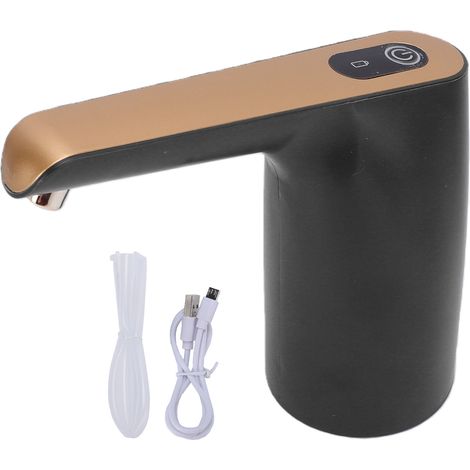 Pompe à eau potable automatique rechargeable par USB, débit de 3 L/min, tuyau de 55 cm, moteur puissant et intelligent pour la maison, le camping, le bureau, la cuisine et l'école. Couleur noire. (1/5)