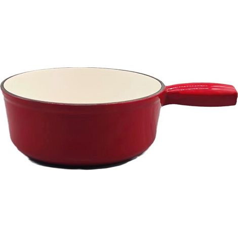 Mestolo in ghisa smaltata di alta qualità, grande capacità, compatibile con piani cottura a induzione e a gas, pentola per formaggio, 21 x 11,5 cm (1/2)