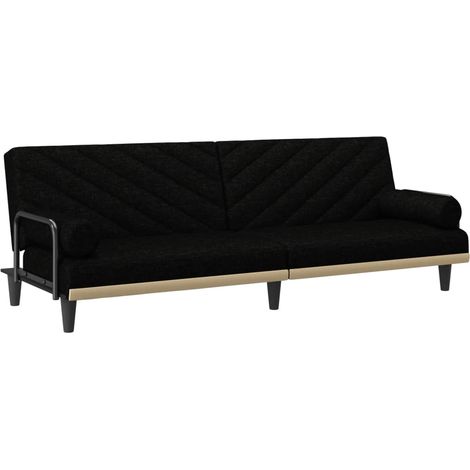 Canapé  Sofa-lit avec accoudoirs noir tissu