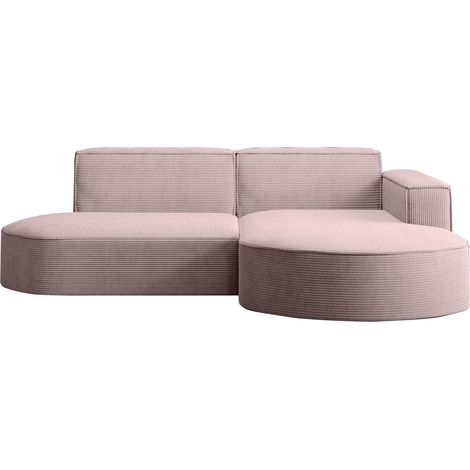 Ecksofa Designer MODENA STUDIO stoff Dicker cord Poso Rosa Rechts (1/5)