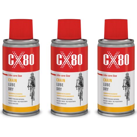 CX80 LUBRIFIANT SEC POUR CHAÎNE DE VÉLO Lubrifiant sec en spray pour chaînes de vélo 150 ml x 3