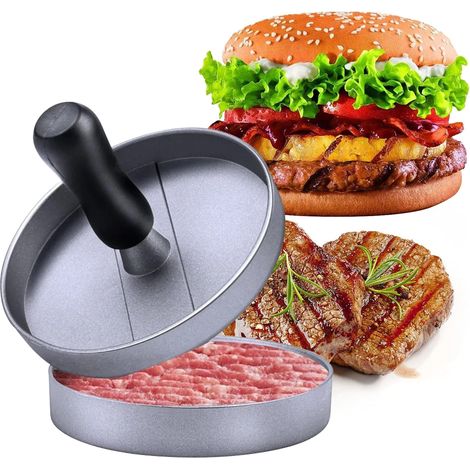 Prensa para Hambúrguer Alumínio Antiaderente para Grelha e Churrasco (1/5)