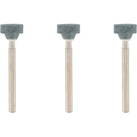 Paquete de 3 muelas abrasivas de carburo de silicio, XU, 10,3 mm de diámetro, forma de corona, para piedra, vidrio y cerámica - KZQ (1/4)