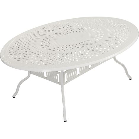 Inko Gartentisch Tisch Terrassentisch Alu-Guss weiß Form/Größe nach Wahl
