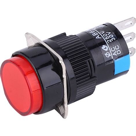 5 Stück Momenttaster LA16‑11/AB6‑M AC 250V 3A DC 30V 5A Rundtaster (1/5)