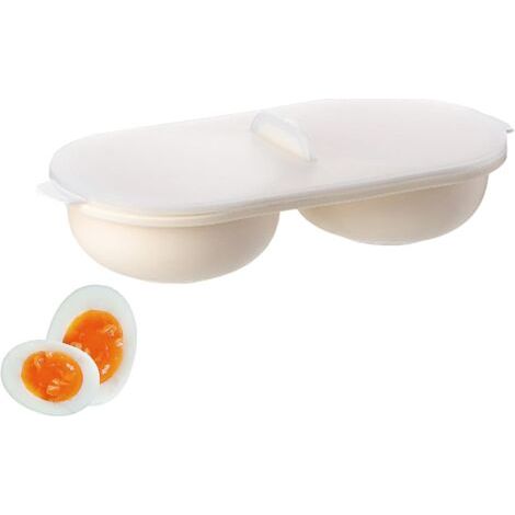 Cuiseur à Oeufs Micro-Ondes,Cuiseur à Oeufs Double Tasse, Moule à œufs,Fabricant doeufs pochés,antiadhésiveà,haute capacité,pour Omelette Petit-Déjeuner Rapide Cuisine Cuisine Outil (1/4)