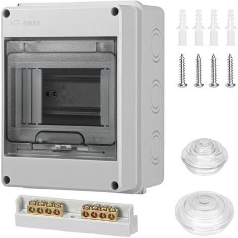Coffret Electrique Etanche,IP65 avec 1 rangée de 5 modules,tableau electrique,boitier etanche electrique exterieur,pour les jardins ou les espaces extérieurs, les bornes de recharge (1/5)