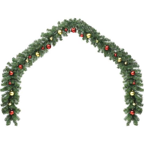 Guirlande de Noël décorée avec boules et lumières LED 20 m (1/5)