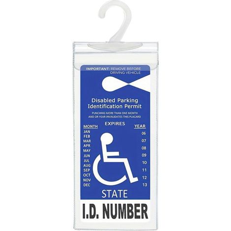 Support Pour Plaque De Stationnement Handicapé - Transparent - 11,5 x 5 Pouces - Accroche-Rétroviseur - Lot De 5 (1/5)