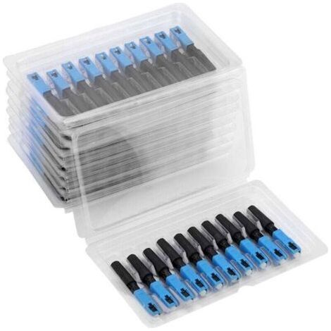 100 pièces Adaptateur de connecteur, Connecteur de Fibre Optique intégré SC Adaptateur de Connexion de connecteur Rapide Rapide à Froid pour FTTH (1/4)