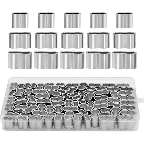 Manchons Manchons en Aluminium 6 mm, 8 mm, 9,2 mm Manchon de Boucle pour Corde Caoutchouc Corde D'expansion Corde de Bâche (1/5)