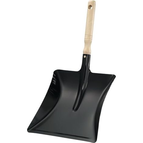 Pelle à poussière avec manche en bois – Métal laqué noir – Largeur 230 mm – Longueur 220 mm – Lot de 10 pièces (1/2)