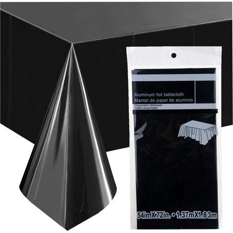 Tischdecke, Folie, schwarz, Halloween-Dekoration, Partydekoration, Größe 137×183 cm (1/5)
