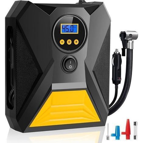 Gonfleur Pneu Voiture Portatif 12V – Compresseur d'Air 150PSI avec Affichage Numérique, Arrêt Automatique et Lampe LED (1/5)