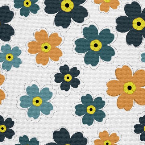 Tissus décoratifs d'extérieur Oxford - motif petites fleurs colorées 2 (1/5)
