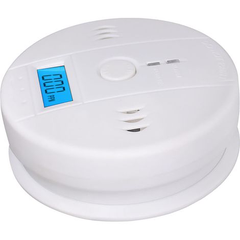 2 Stück CO-Alarm, blau hinterleuchtetes LED-Display, kabelloser Kohlenmonoxid-Detektor, CO-Sensor 0 bis 999 ppm (1/5)