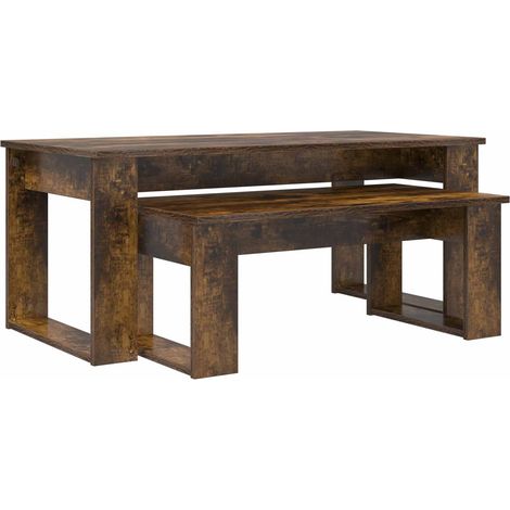 Kaffeetisch Set 2 pcs Geräucherte Eiche Holzwerkstoff vidaXL