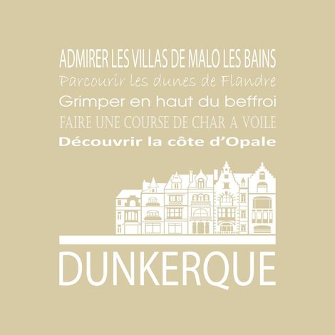Tableau sur toile Dunkerque beige 30x30 cm - Impression sur Toile Murale Décorative - Image imprimée en HD sur Toile - Toile sur Châssis en Bois FSC - Fabriqué en France