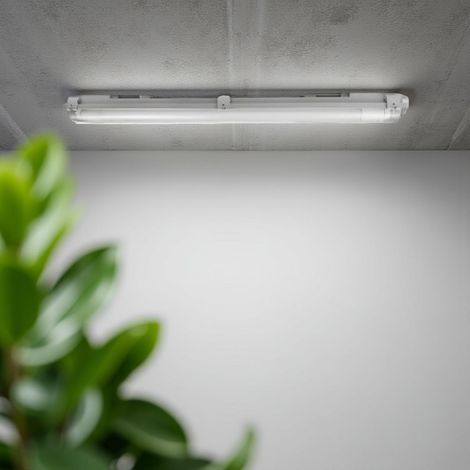 Réglette avec 2 tubes LED 24W étanche 2520LM remplaçable IP65 Blanc - SIANCE (1/2)