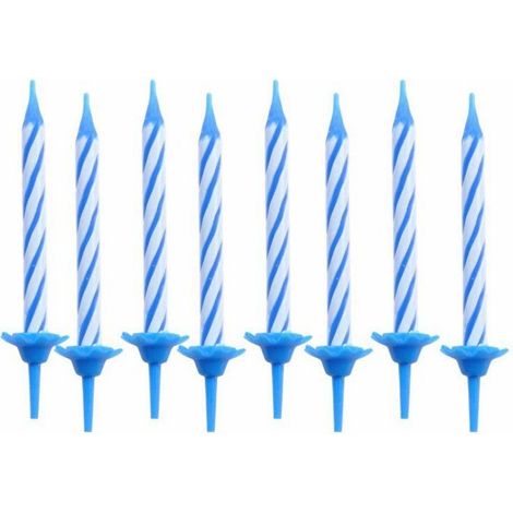 Set de 24 bougies d anniversaire 5.5 cm bleu