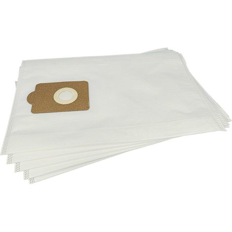 vhbw 5x sacchetto compatibile con Ghibli AS 10 P, AS 7 aspirapolvere - microfibra, volume di 20 l, 47cm x 30cm Bianco