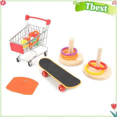 Tbest Jouet d'entraînement pour perruches Ensemble de Jouets en Bois D'entraînement pour Perruches, Jouets animalerie jouet (1/5)