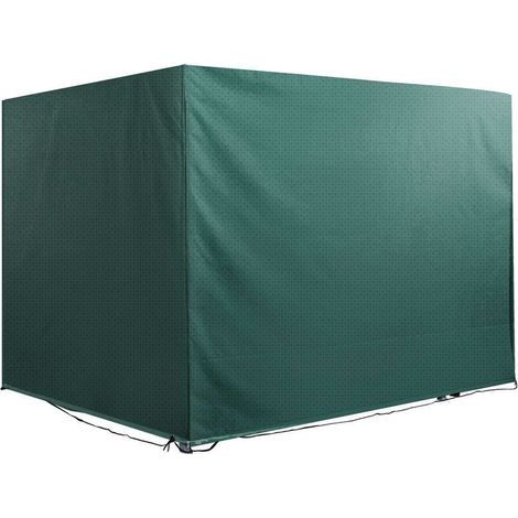 Housse de protection balancelle de jardin bâche étanche 2,15L x 1,55l x 1,5H m PE vert (1/4)